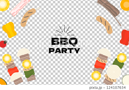 燒烤聚會框架向量插圖燒烤框架複製空間 124107634