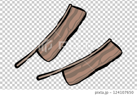 排骨的向量插圖 簡單的毛筆書寫 毛筆畫 烤肉 124107650