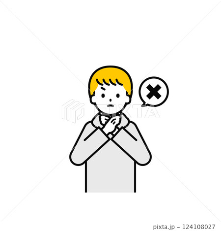 上半身のポーズ_シンプルな私服の男の子14 124108027