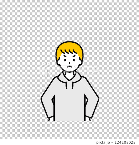 Upper body pose_boy in simple casual clothes 15 Upper body pose_boy in simple casual clothes 15 124108028