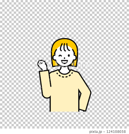 Upper body pose_simple casual clothes girl 05 Upper body pose_simple casual clothes girl 05 124108038