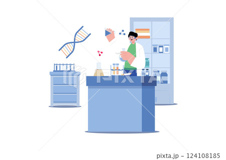 Medical Laboratory Tech Illustration concept. A flat illustration isolated on white background 124108185