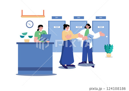 Orderly Illustration concept. A flat illustration isolated on white background 124108186