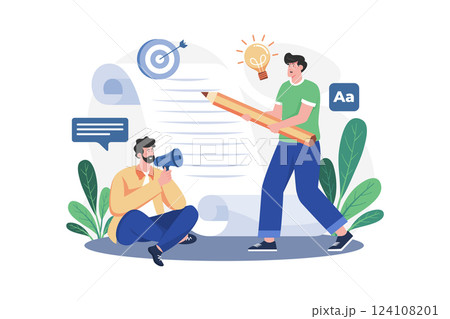 Speechwriter Illustration concept. A flat illustration isolated on white background 124108201