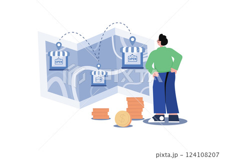 Restaurant Chain Executive Illustration concept. A flat illustration isolated on white background 124108207