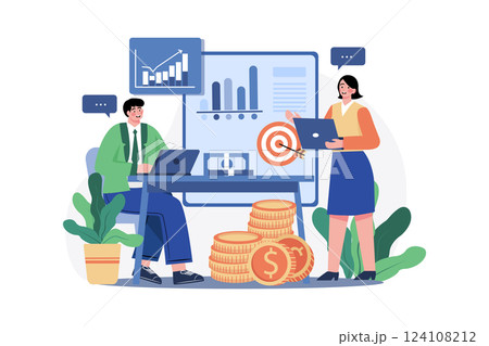 Financial Planner Illustration concept on white background Financial Planner Illustration concept on white background 124108212