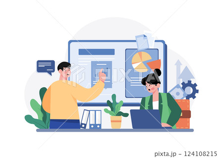 Financial Analyst Illustration concept on white background 124108215