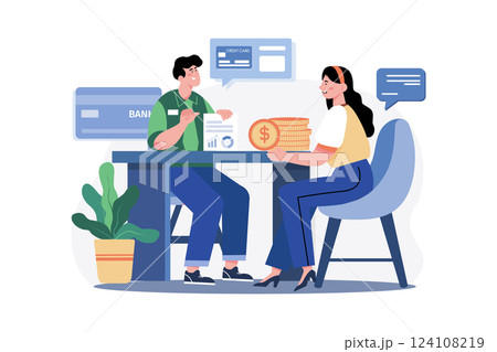 Credit Counselor Illustration concept on white background Credit Counselor Illustration concept on white background 124108219