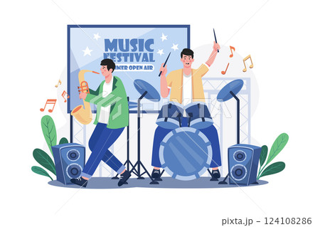 Musician Illustration concept on white 124108286