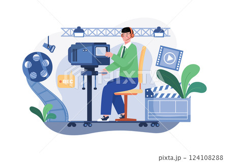 Camera Operator Illustration concept on white 124108288