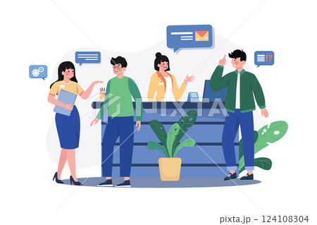 Customer Service flat illustration concept on white background 124108304
