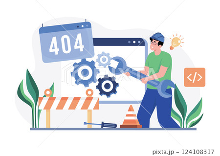 Technical Specialist Illustration concept. A flat illustration isolated on white background Technical Specialist Illustration concept. A flat illustration isolated on white background 124108317