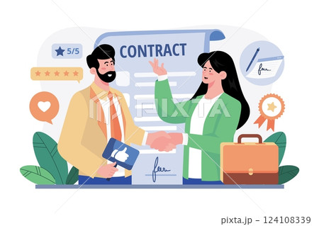 Client Service Specialist Illustration concept. A flat illustration isolated on white background Client Service Specialist Illustration concept. A flat illustration isolated on white background 124108339