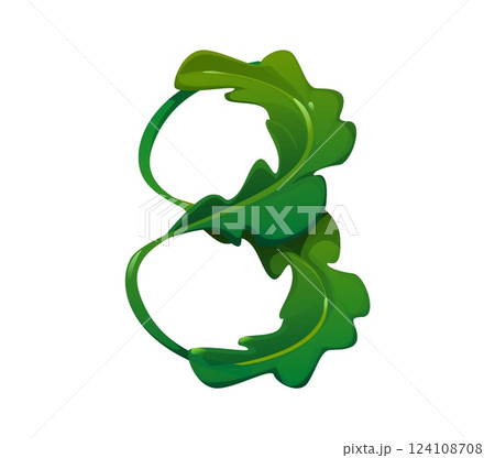 Cartoon underwater font seaweed digit 8 eight. Sea wildlife math typeset numeral symbol, underwater nature seaweed isolated vector font figure or number, ocean life plant mathematics typeface digit Cartoon underwater font seaweed digit 8 eight. Sea wildlife math typeset numeral symbol, underwater nature seaweed isolated vector font figure or number, ocean life plant mathematics typeface digit 124108708