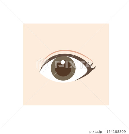 二重まぶたの目のイラスト 124108809