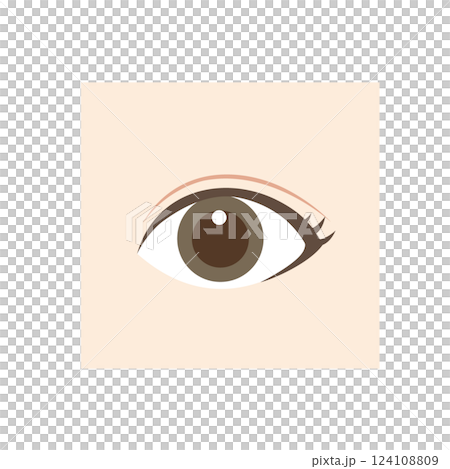 二重まぶたの目のイラスト 124108809