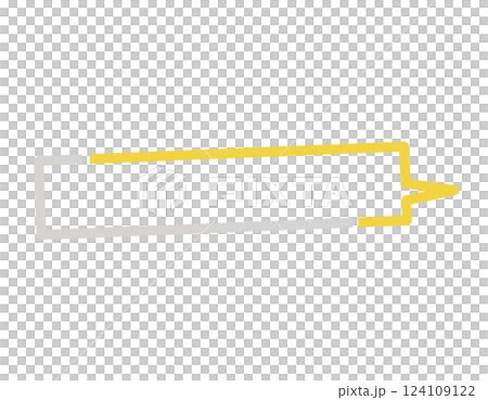 Horizontal speech bubble with broken lines Gray/yellow 124109122