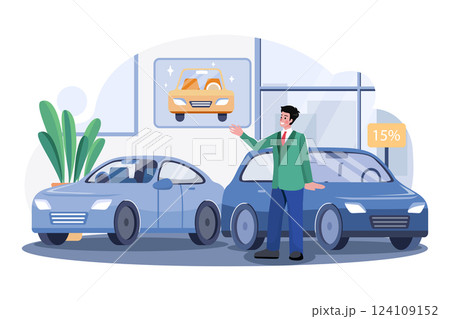 Male Car Agent In A Car Showroom 124109152