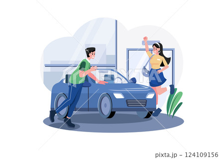 Couple Looking To Buy A New Car 124109156