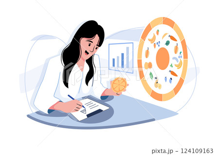 Female Nutritionist Doctor Gives Notes Female Nutritionist Doctor Gives Notes 124109163