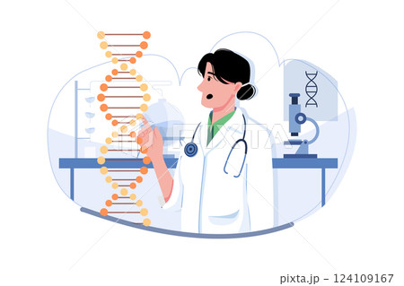 Female Scientist Doing DNA Research 124109167