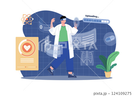 Doctor Studying Medicine Using VR Doctor Studying Medicine Using VR 124109275