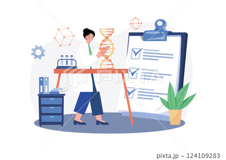 Female Scientist Doing DNA Research 124109283