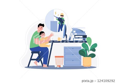 Work From Home Distraction Work From Home Distraction 124109292