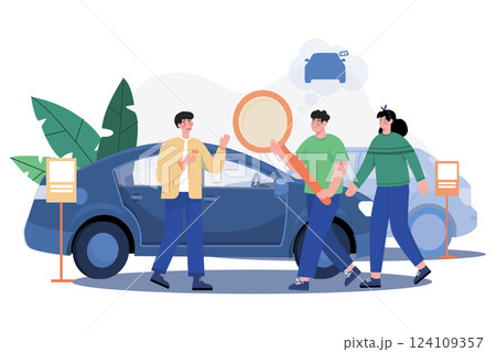 Couple Looking To Buy A New Car 124109357