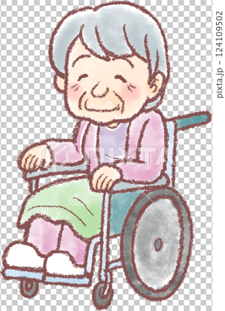 elderly woman in a wheelchair elderly woman in a wheelchair 124109502