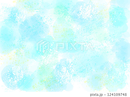 水彩、涼しさを感じる水模様、背景、ブルー 水彩、涼しさを感じる水模様、背景、ブルー 124109748