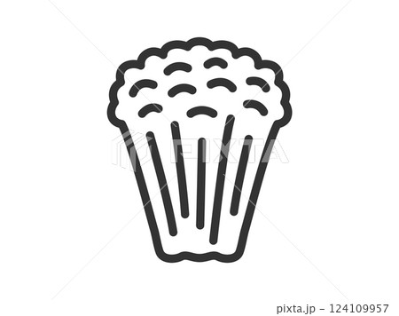 エノキタケのアイコン（線画）のイラスト 124109957