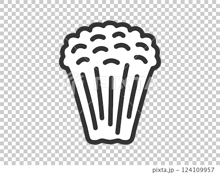 エノキタケのアイコン（線画）のイラスト 124109957