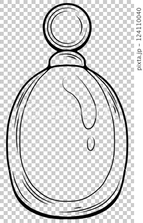 Clear perfume bottle with rounded edges and a small round cap 124110040