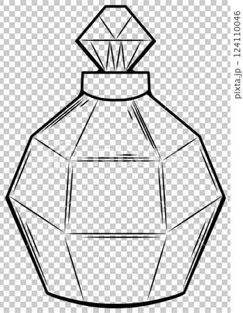Octagonal perfume bottle with a diamond-shaped cap Octagonal perfume bottle with a diamond-shaped cap 124110046