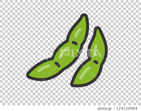 帶有皮毛豆圖示插圖（線條描顏色） 124110064