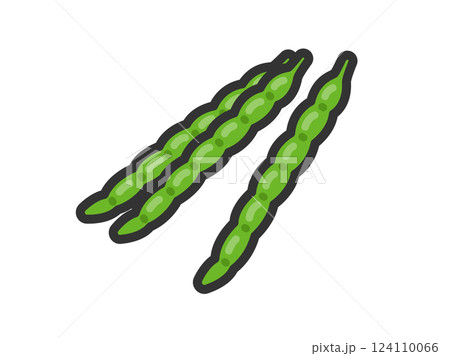 サヤインゲンのアイコン(線画カラー)のイラスト サヤインゲンのアイコン(線画カラー)のイラスト 124110066