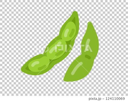 Illustration of an icon of edamame with skin 124110069