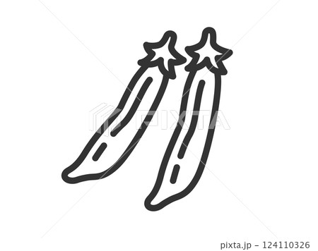 えんどう豆のアイコン（線画）のイラスト 124110326