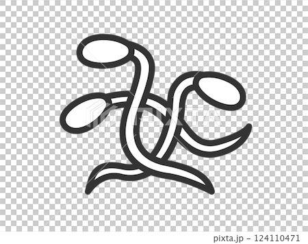 大豆芽圖示插圖(線條描) 大豆芽圖示插圖(線條描) 124110471