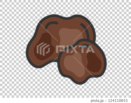 木耳圖示插圖（線條描彩色） 124110653