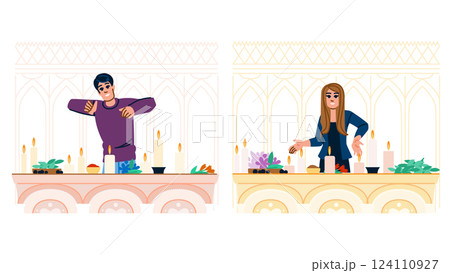magic witchcraft altar vector 124110927