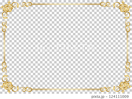 ビンテージカリグラフィ風フレーム素材81<薔薇の飾り枠> ビンテージカリグラフィ風フレーム素材81<薔薇の飾り枠> 124111009