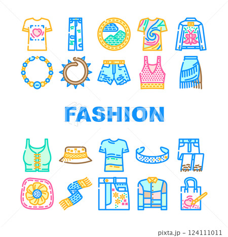 diy fashion upcycling icons set vector 124111011