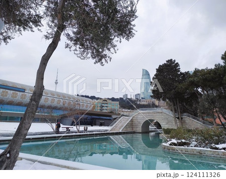 Winter landscape with a view of Baku Winter landscape with a view of Baku 124111326