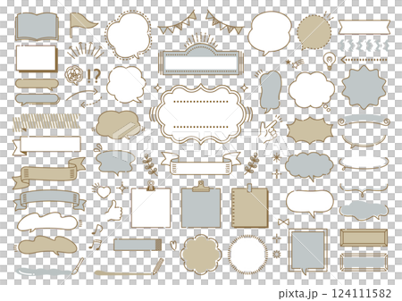 ポップでかわいい吹き出しセット 124111582