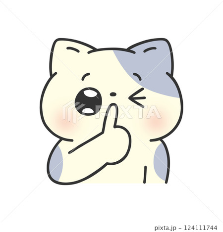 シーっと静かにする猫 124111744