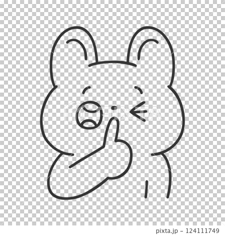 安靜的兔子-線條畫 124111749