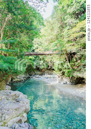 <長野>阿寺渓谷の美しい絶景と吊り橋 <長野>阿寺渓谷の美しい絶景と吊り橋 124111855