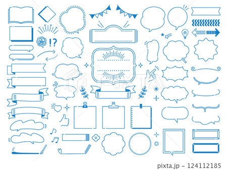 ポップでかわいい線の吹き出しセット 124112185